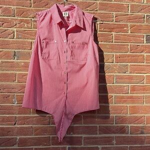 Anne Klein Red Checkered Top